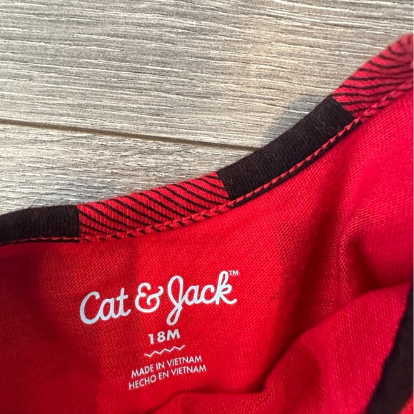 Cat and Jack red buffalo cotton dress size 18 months - Picture 3 of 3